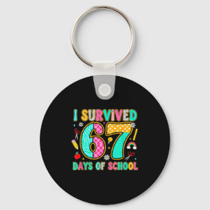 I Survived 67 Days Of School Funny Meme Teacher St Key Ring