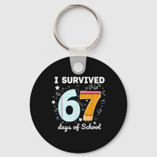 I Survived 67 Days Of School Funny Meme Teacher St Key Ring