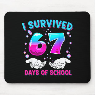 I Survived 67 Days Of School Funny Meme Teacher St Mouse Mat