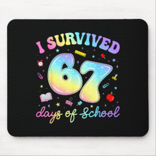 I Survived 67 Days Of School Funny Meme Teacher St Mouse Mat