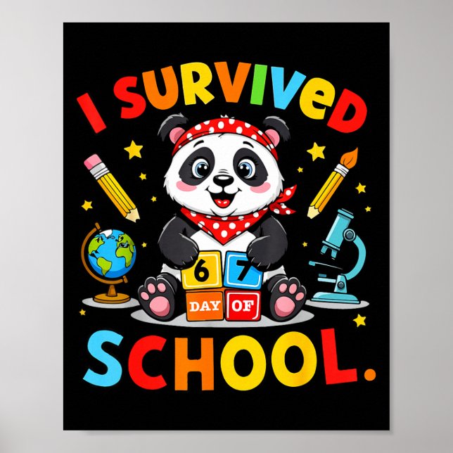 I Survived 67 Days Of School Funny Meme Teacher St Poster (Front)