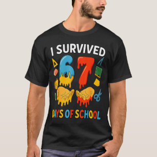 I Survived 67 Days Of School Funny Meme Teacher St T-Shirt