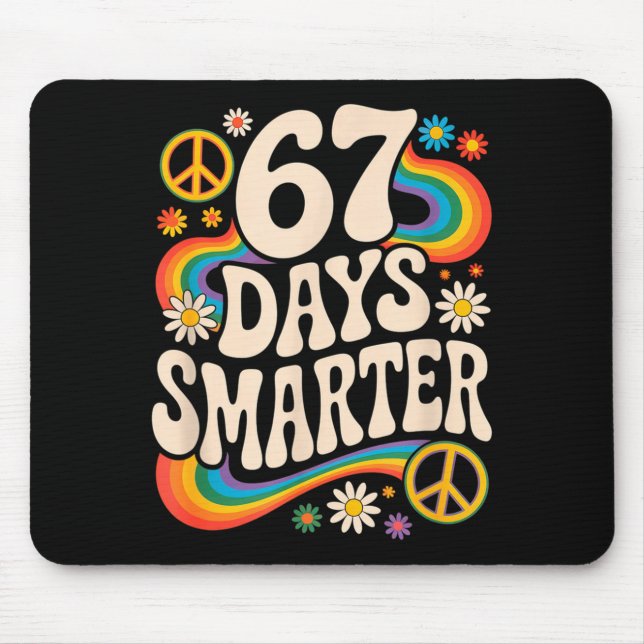 I Survived 67 Days Of School Funny Six Seven 6 7 M Mouse Mat (Front)