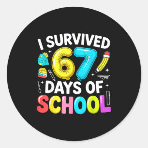 I Survived 67 Days Of School Funny Six Seven Meme Classic Round Sticker