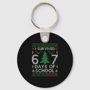 I Survived 67 Days Of School Funny Six Seven Meme  Key Ring
