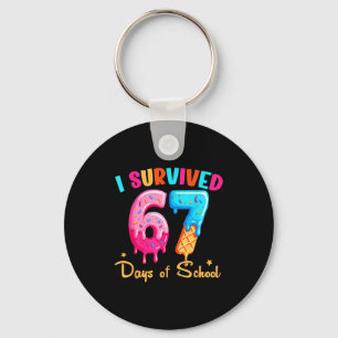 I Survived 67 Days Of School Funny Six Seven Meme Key Ring