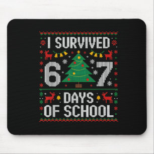 I Survived 67 Days Of School Funny Six Seven Meme Mouse Mat