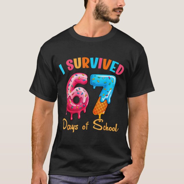 I Survived 67 Days Of School Funny Six Seven Meme  T-Shirt (Front)