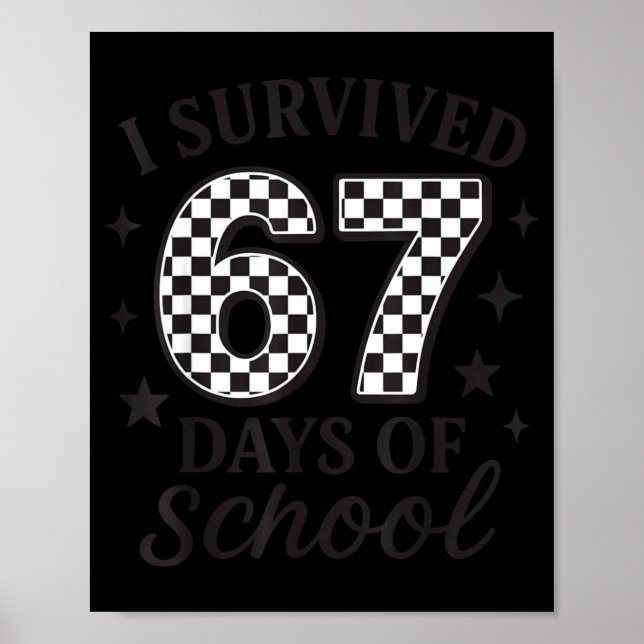 I Survived 67 Days Of School Funny Six Seven Teach Poster (Front)