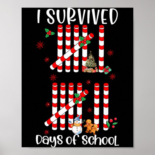 I Survived 67 Days Of School Funny Six Seven Xmas  Poster (Front)