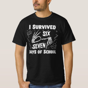 I Survived 67 Days of School Funny Skeleton Meme T-Shirt