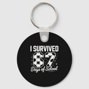 I Survived 67 Days Of School Funny Soccer Key Ring
