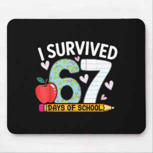 I Survived 67 Days Of School Funny Student Style Mouse Mat