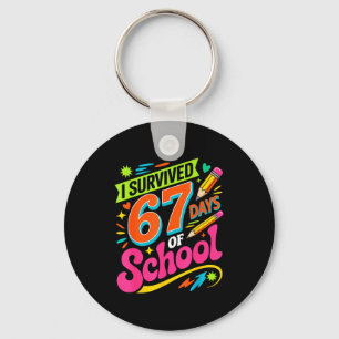 I Survived 67 Days Of School Funny Teacher Student Key Ring