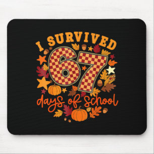 I Survived 67 Days Of School Funny Teacher Thanksg Mouse Mat