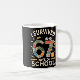 I Survived 67 Days Of School - Funny Teachers Stud Coffee Mug