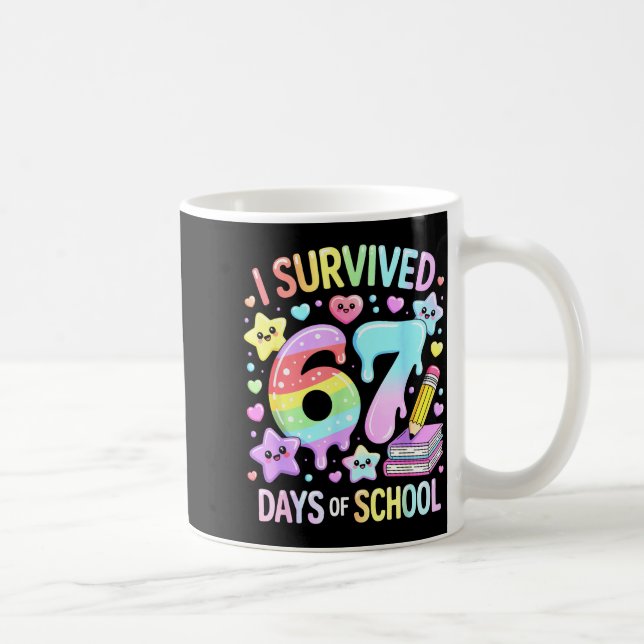 I Survived 67 Days Of School - Funny Teachers Stud Coffee Mug (Right)