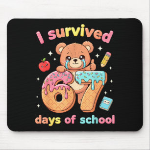 I Survived 67 Days Of School Funny Teddy Bear Six Mouse Mat