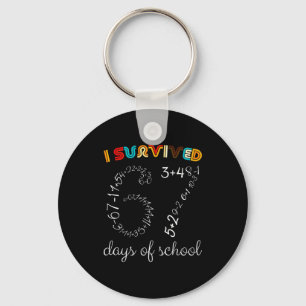 I Survived 67 Days Of School Funny Vintage Math Me Key Ring
