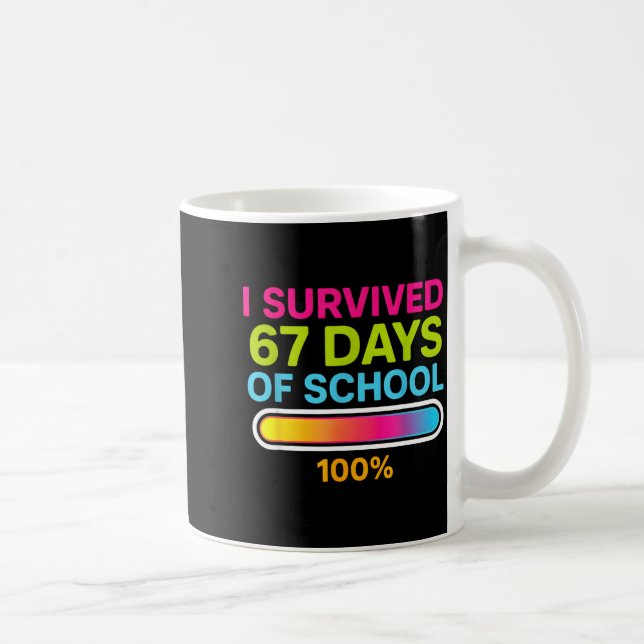 I Survived 67 Days Of School Gamer School Meme Boy Coffee Mug (Right)