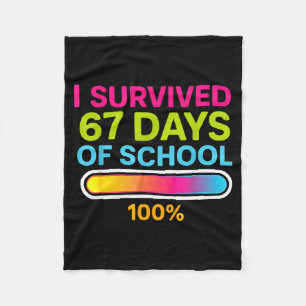 I Survived 67 Days Of School Gamer School Meme Boy Fleece Blanket
