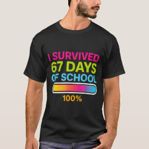 I Survived 67 Days Of School Gamer School Meme Boy T-Shirt
