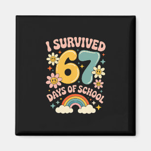 I Survived 67 Days Of School Gen Alpha Slang Retro Magnet