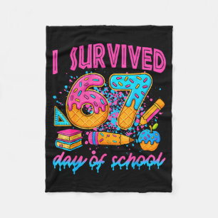I Survived 67 Days Of School Ice Cream Drip Six Se Fleece Blanket