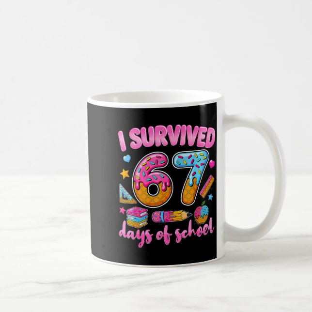 I Survived 67 Days Of School Ice Cream Drip Teache Coffee Mug (Right)