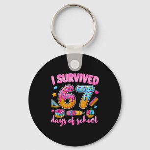 I Survived 67 Days Of School Ice Cream Drip Teache Key Ring
