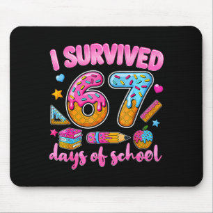 I Survived 67 Days Of School Ice Cream Drip Teache Mouse Mat