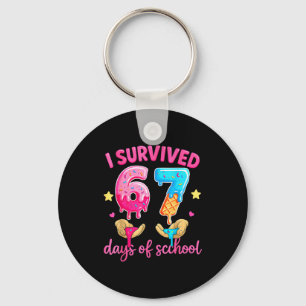 I Survived 67 Days Of School Ice Cream Six Seven M Key Ring