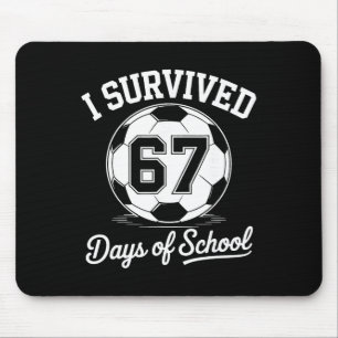 I Survived 67 Days Of School Kids Boys Soccer  Mouse Mat