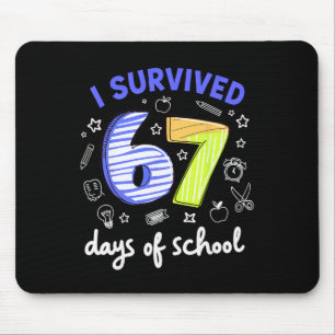 I Survived 67 Days Of School Meme Teacher Student Mouse Mat