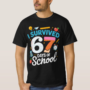 I Survived 67 Days of School Meme Teacher Student  T-Shirt