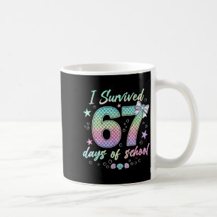 I Survived 67 Days Of School Mermaid Coquette Bow Coffee Mug