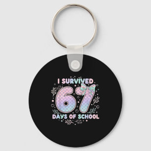 I Survived 67 Days Of School Mermaid Coquette Bow Key Ring