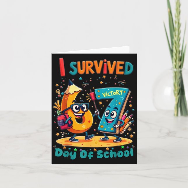 I Survived 67 Days Of School New Year Celebration  Card (Front)