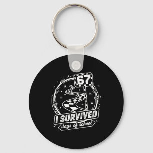 I Survived 67 Days Of School Shirt Funny Six Seven Key Ring