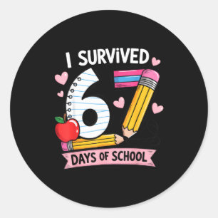 I Survived 67 Days Of School Six Seven Meme  Classic Round Sticker