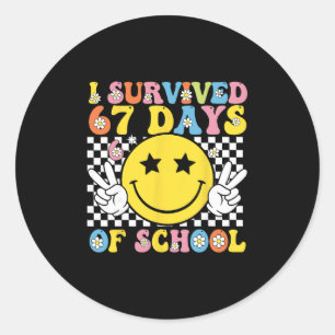 I Survived 67 Days Of School Six Seven Meme For Me Classic Round Sticker