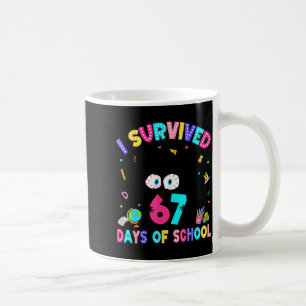 I Survived 67 Days Of School Six Seven Meme Slang  Coffee Mug