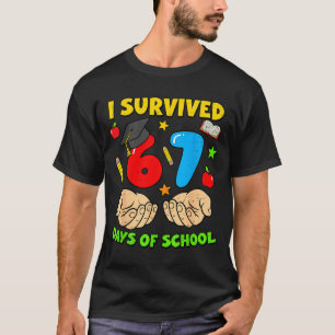I Survived 67 Days Of School Six Seven Meme Studen T-Shirt