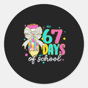 I Survived 67 Days Of School Six Seven Meme Teache Classic Round Sticker