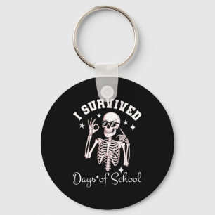 I Survived 67 Days Of School Skeleton Student Teac Key Ring