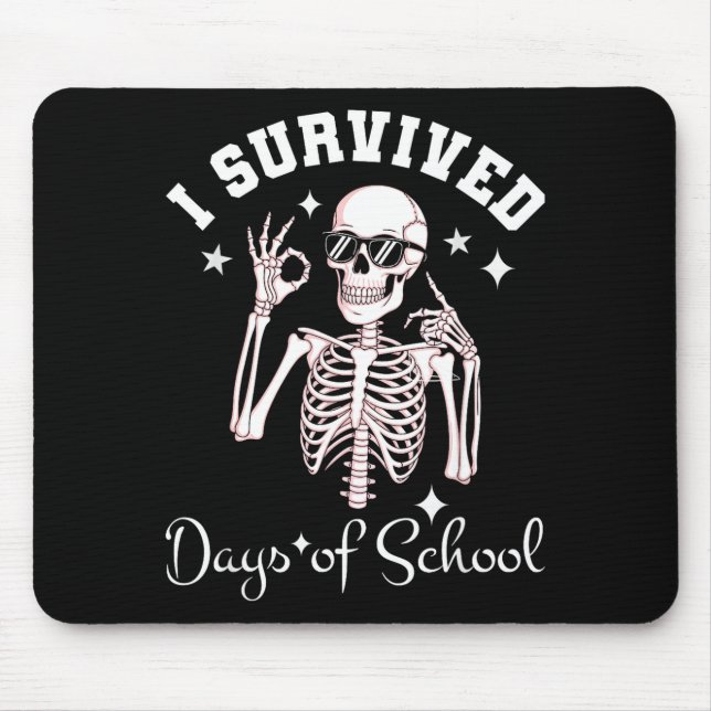 I Survived 67 Days Of School Skeleton Student Teac Mouse Mat (Front)