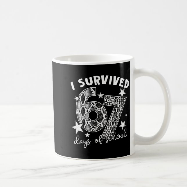 I Survived 67 Days Of School Snake, Alligator Rept Coffee Mug (Right)