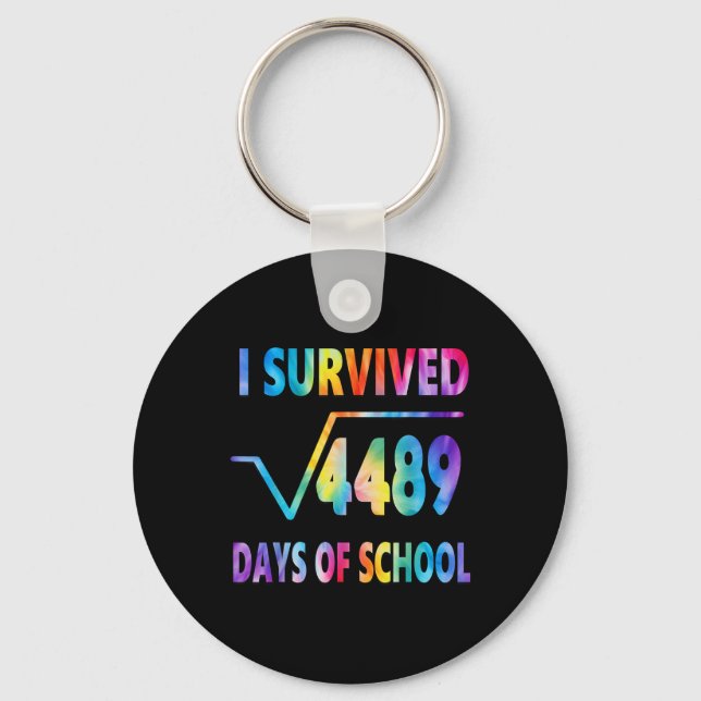 I Survived 67 Days Of School Square Root 4489 Math Key Ring (Front)
