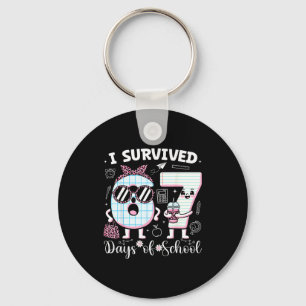 I Survived 67 Days Of School Teacher Student Leopa Key Ring
