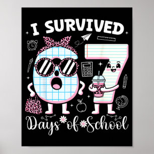 I Survived 67 Days Of School Teacher Student Leopa Poster